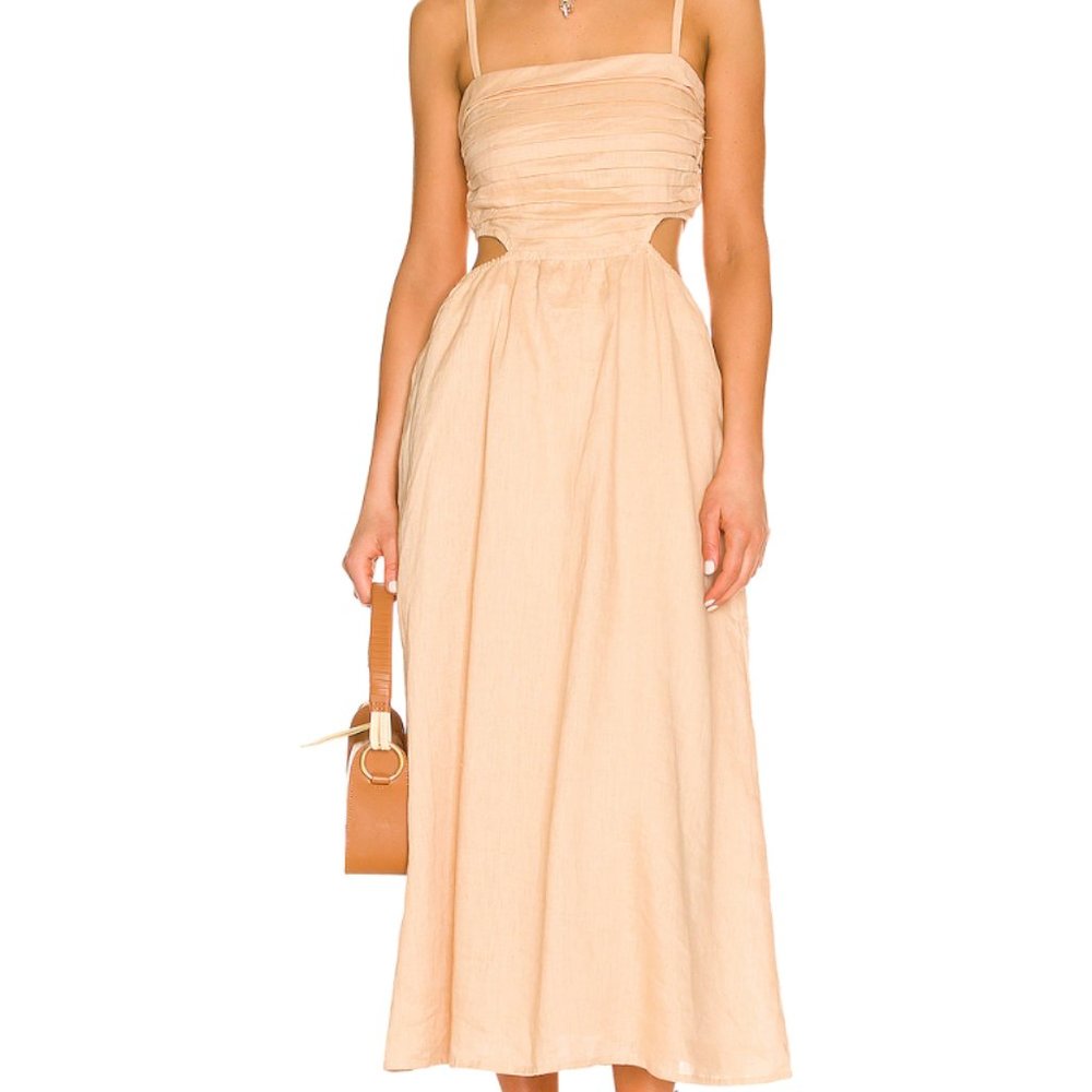 Faithfull the Brand Jamaica Midi Dress in Sand SIZE SMALL